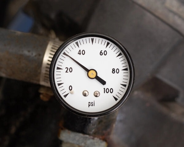 Dial-type-pressure-gauge-at-30-psi